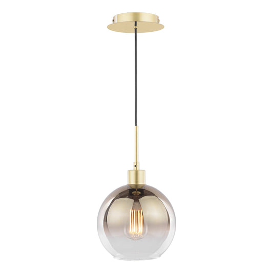 dar lighting Lycia Pendant Polished Gold and Gold Ombre Glass LYC8635