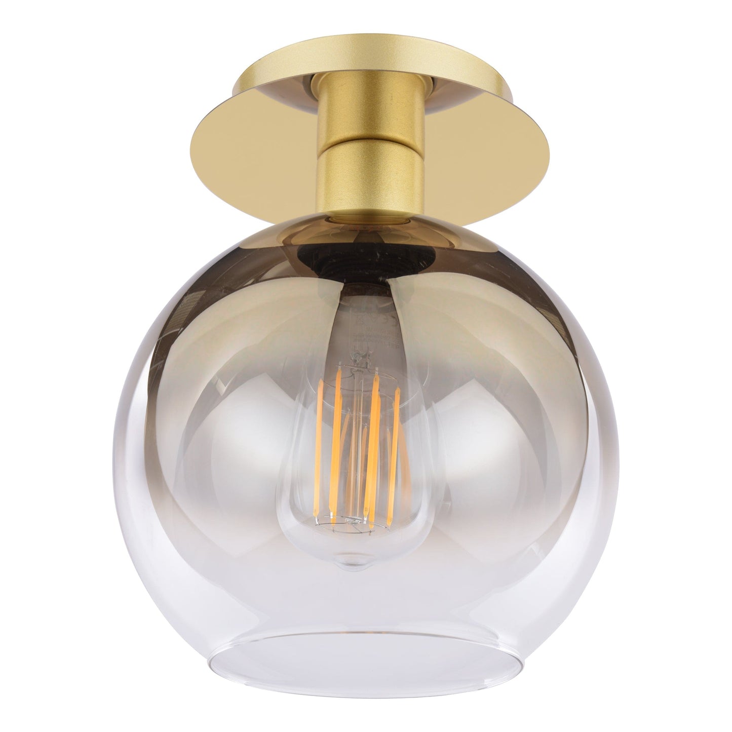 dar lighting Lycia Semi-Flush Polished Gold and Gold Ombre Glass LYC0135