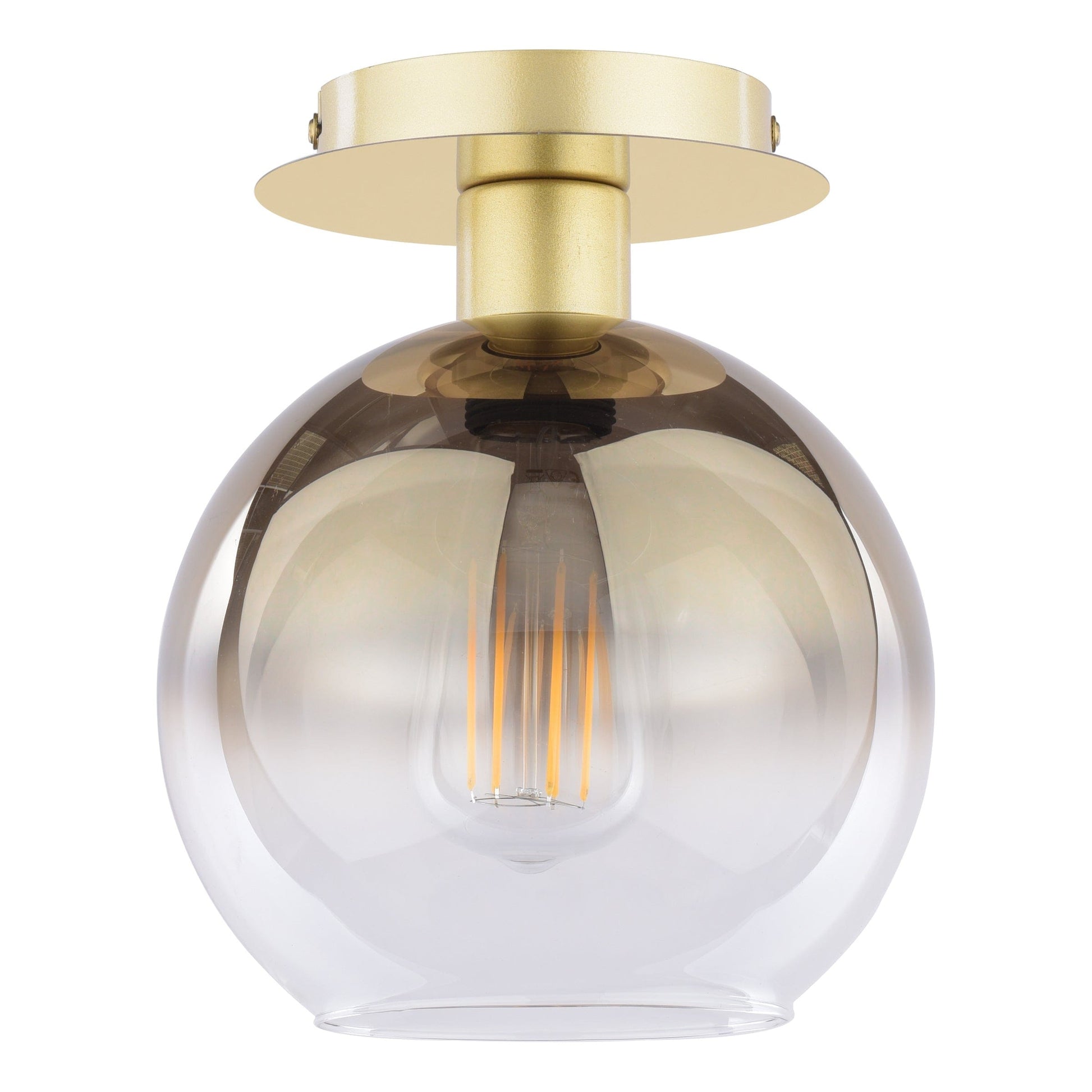 dar lighting Lycia Semi-Flush Polished Gold and Gold Ombre Glass LYC0135