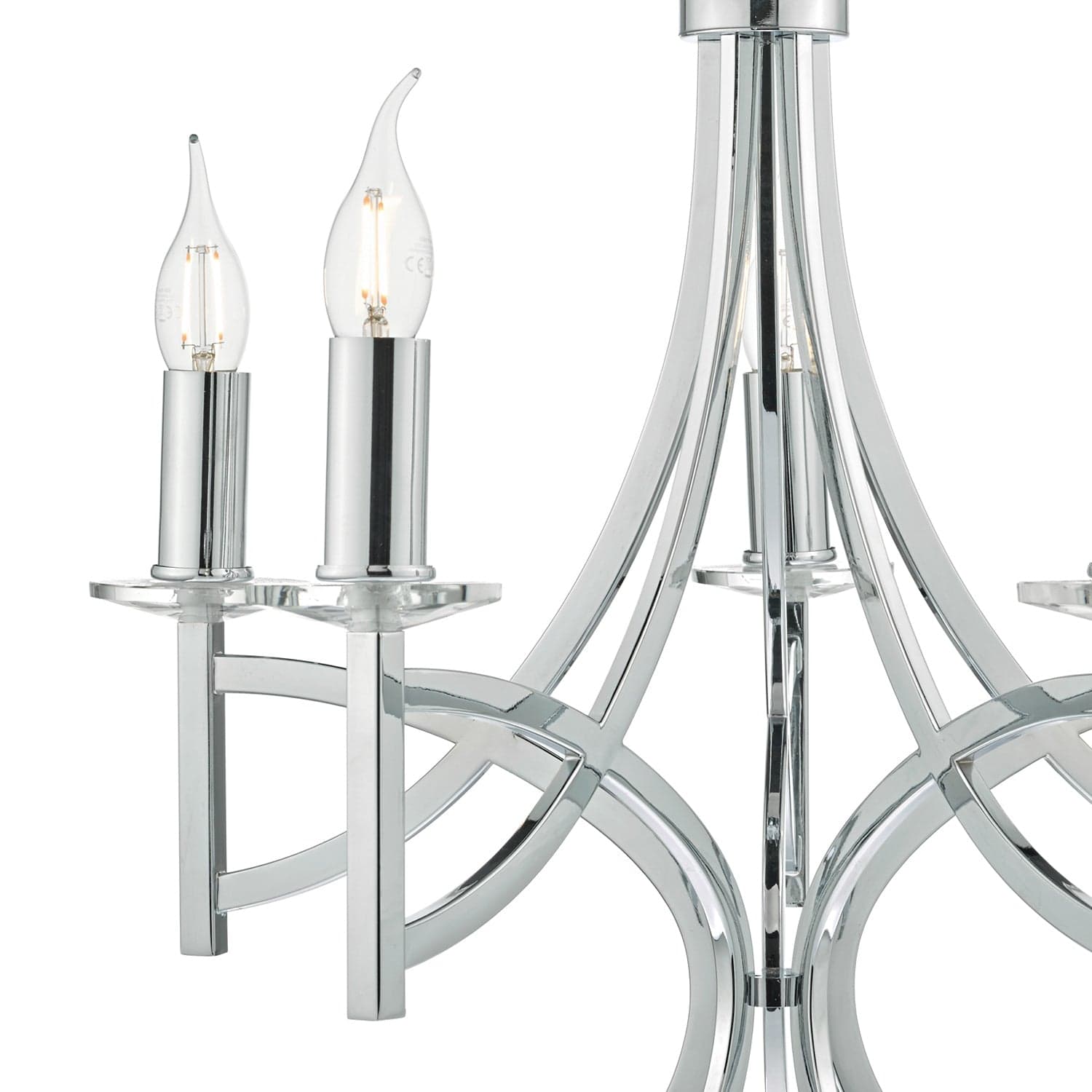 dar lighting Lyon 5lt Pendant Polished Chrome & Crystal LYO0550