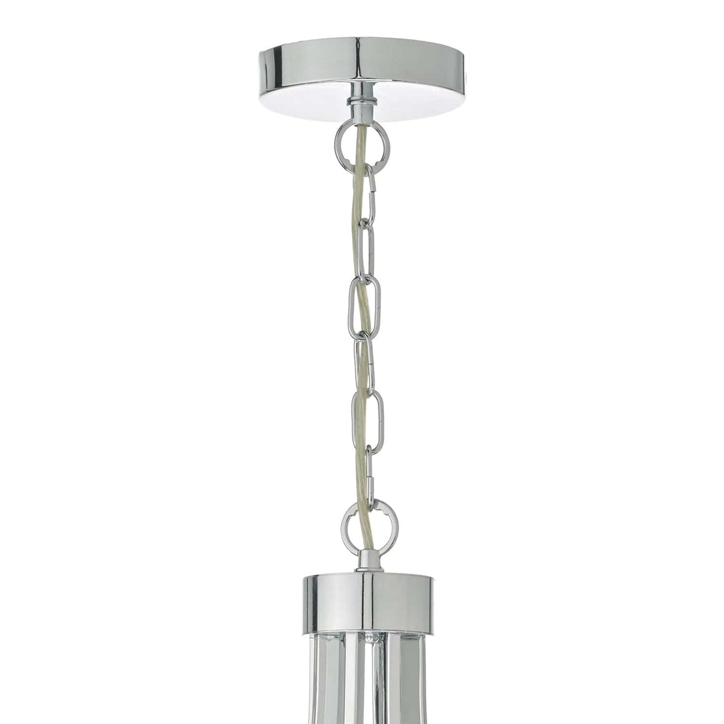 dar lighting Lyon 8lt Pendant Polished Chrome & Crystal LYO0850