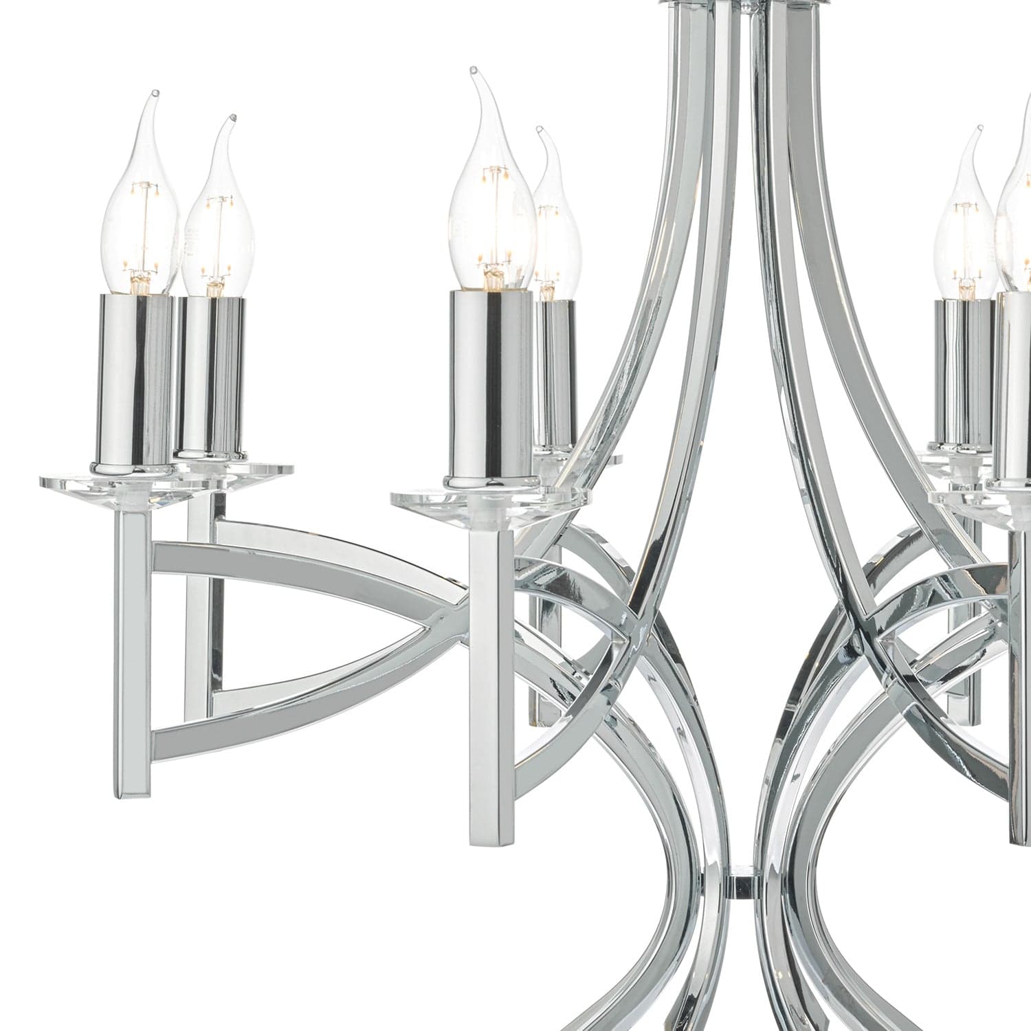 dar lighting Lyon 8lt Pendant Polished Chrome & Crystal LYO0850