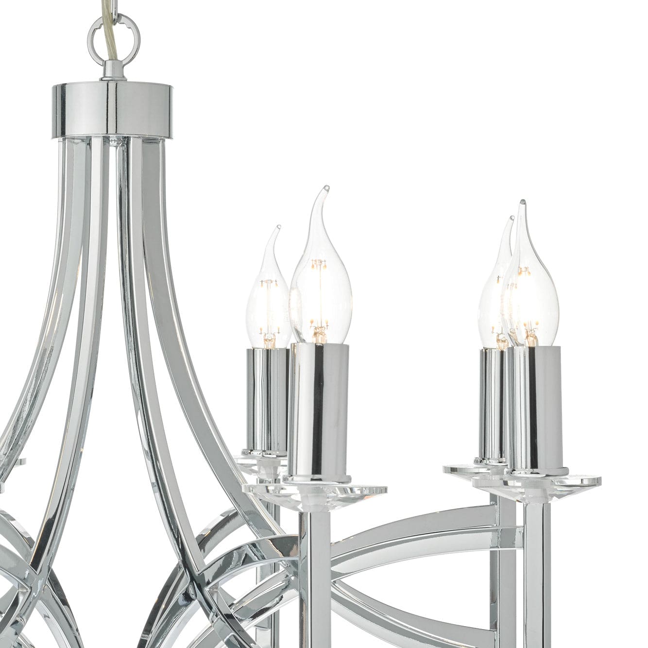 dar lighting Lyon 8lt Pendant Polished Chrome & Crystal LYO0850