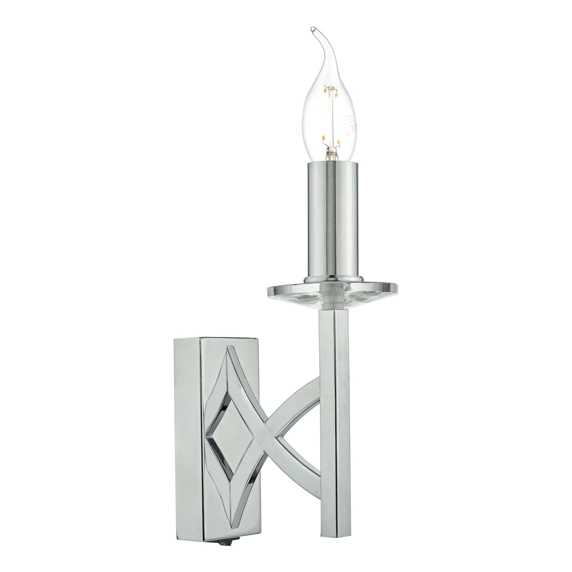 dar lighting Lyon Wall Light Polished Chrome & Crystal LYO0750