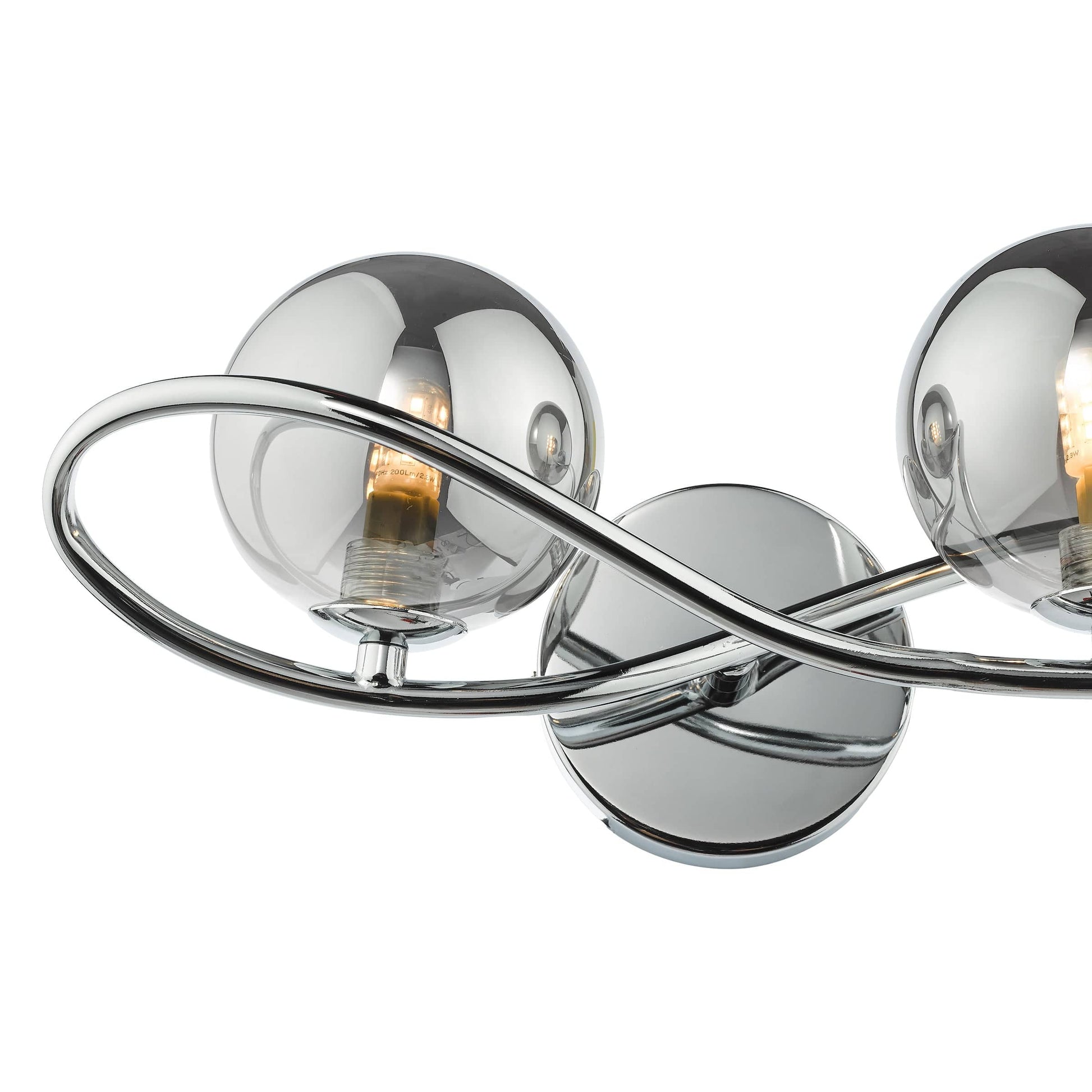 dar lighting Lysandra 2 Light Wall Light Polished Chrome and Smoked Glass LYS0950