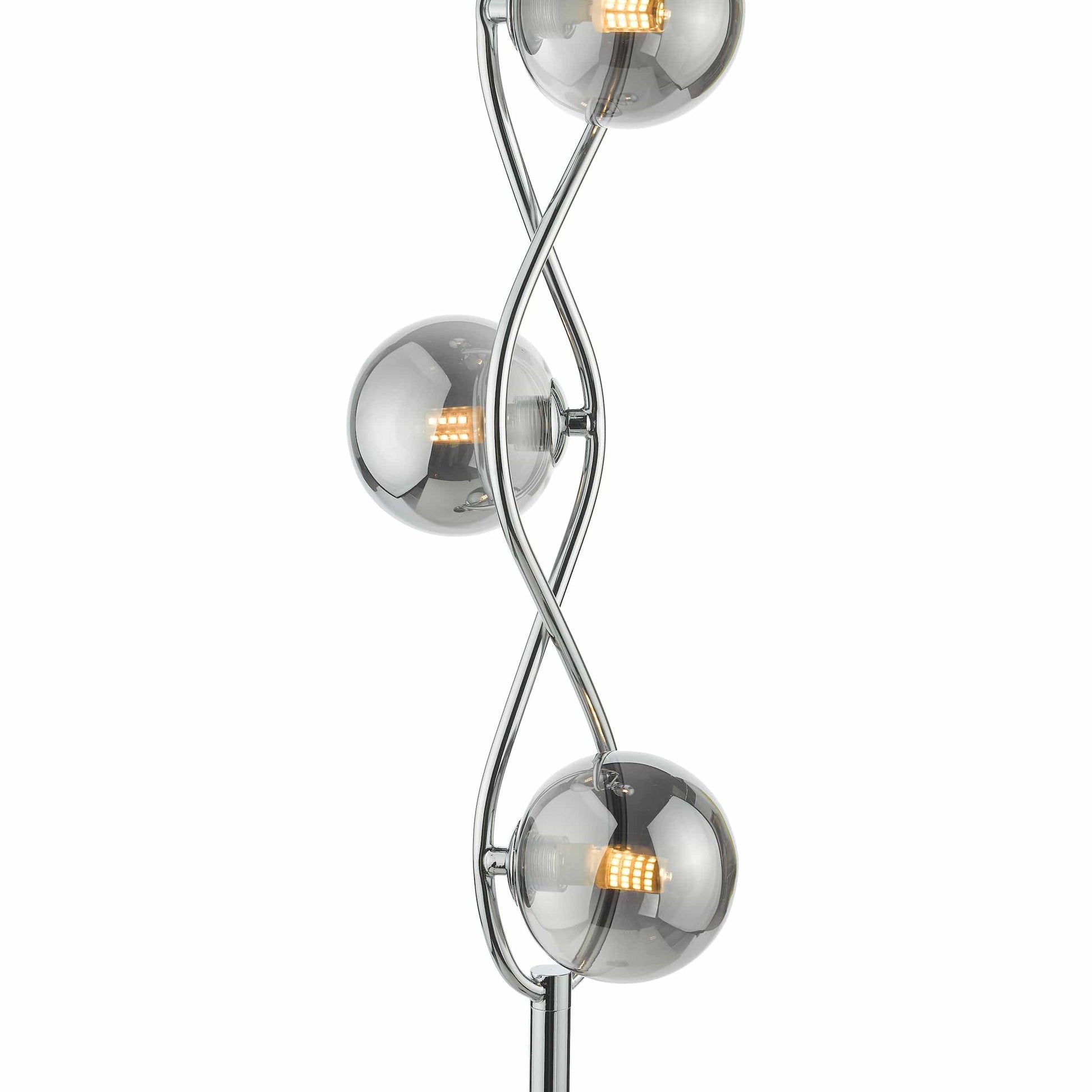 dar lighting Lysandra 4 Light Floor Lamp Polished Chrome and Smoked Glass LYS4950