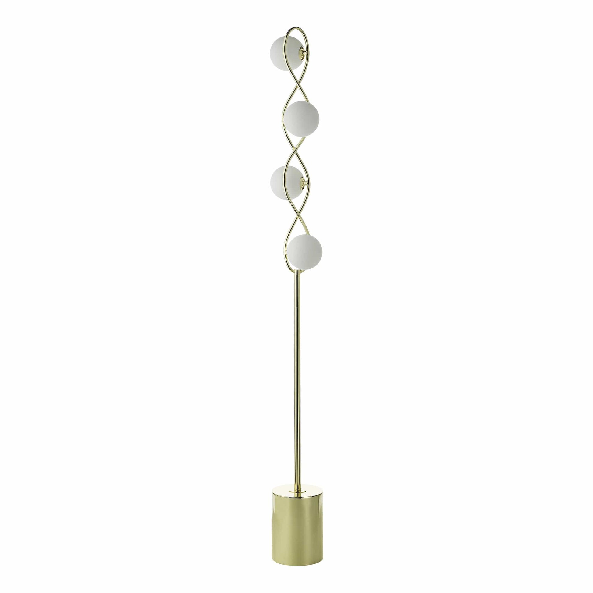 dar lighting Lysandra 4 Light Floor Lamp Polished Gold and Opal Glass LYS4935