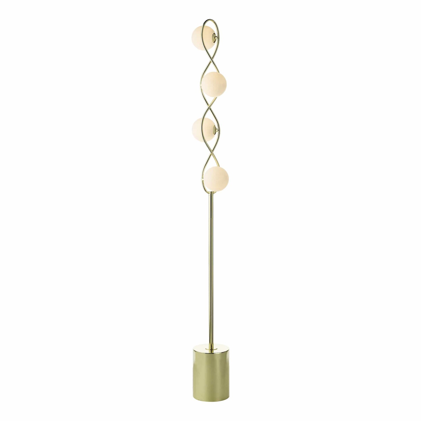 dar lighting Lysandra 4 Light Floor Lamp Polished Gold and Opal Glass LYS4935