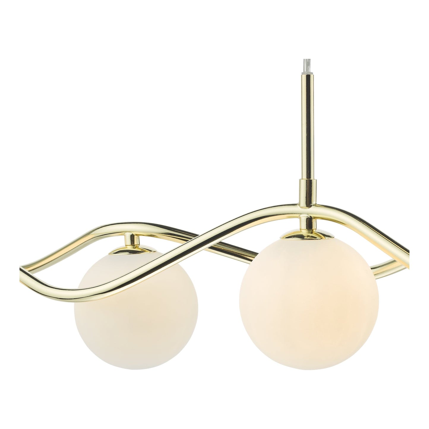 dar lighting Lysandra 6 Light Bar Pendant Polished Gold and Opal Glass LYS6235