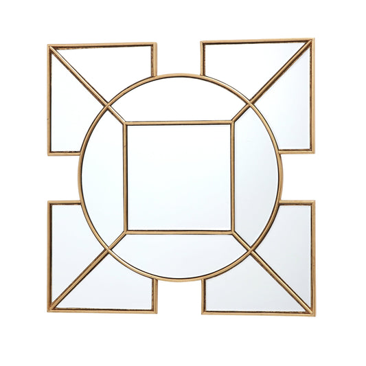 dar lighting Lyshia Square Mirror With Gold Foil Detail 60cm 002LYS60