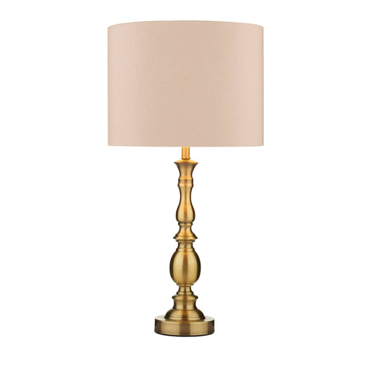 dar lighting Madrid Table Lamp Antique Brass With Shade MAD4275