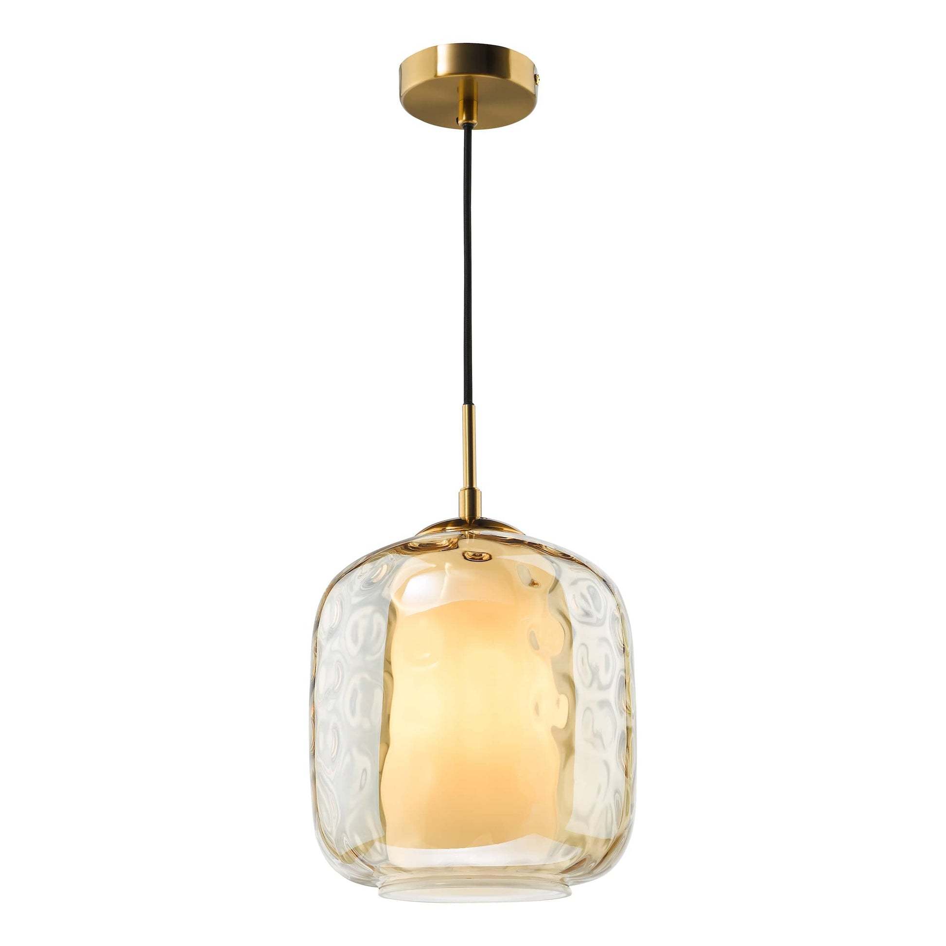 dar lighting Majella Pendant Aged Brass and Champagne Glass MAJ0145