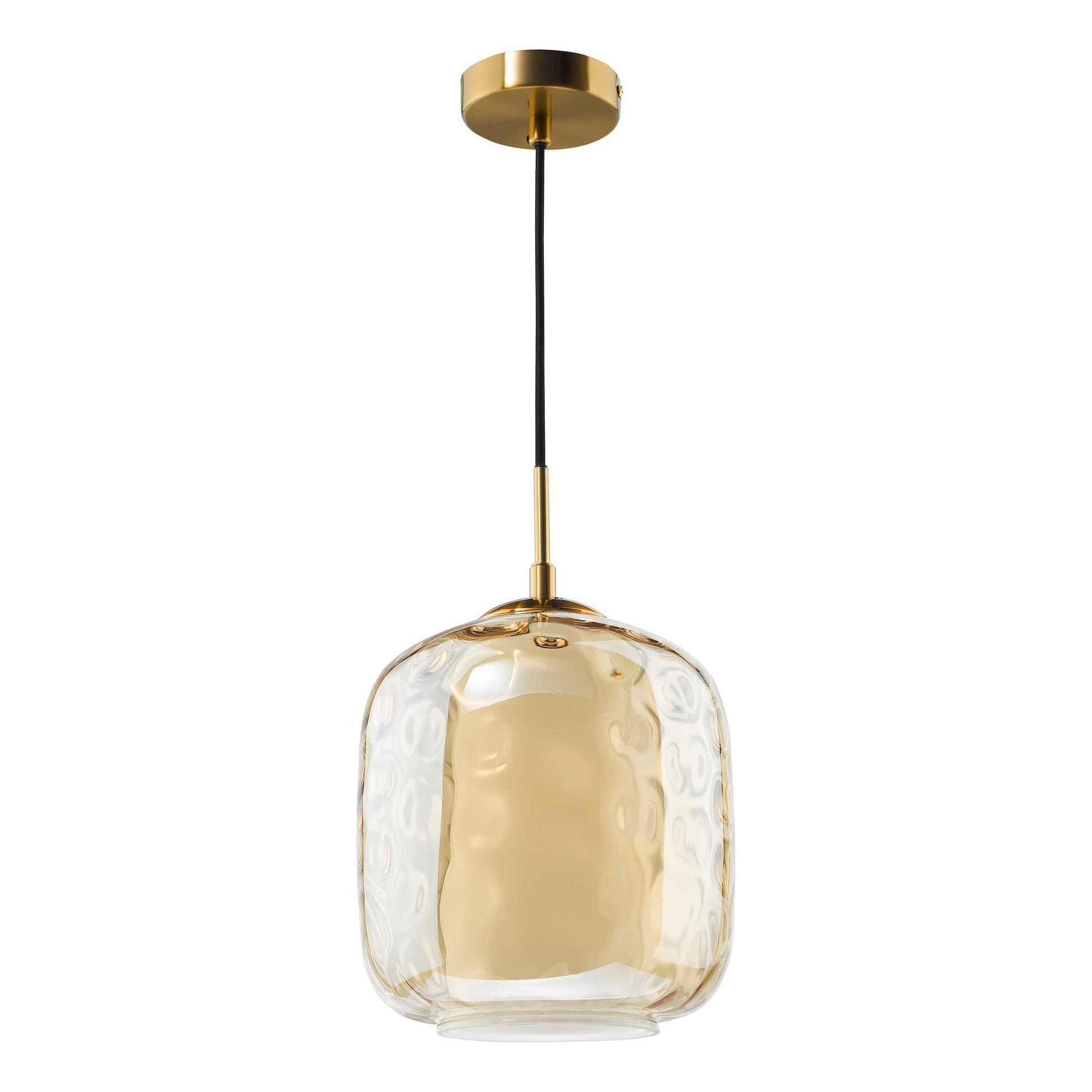 dar lighting Majella Pendant Aged Brass and Champagne Glass MAJ0145