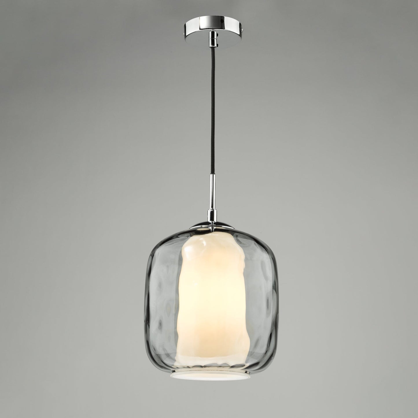 dar lighting Majella Pendant Polished Chrome and Smoked Glass MAJ0150