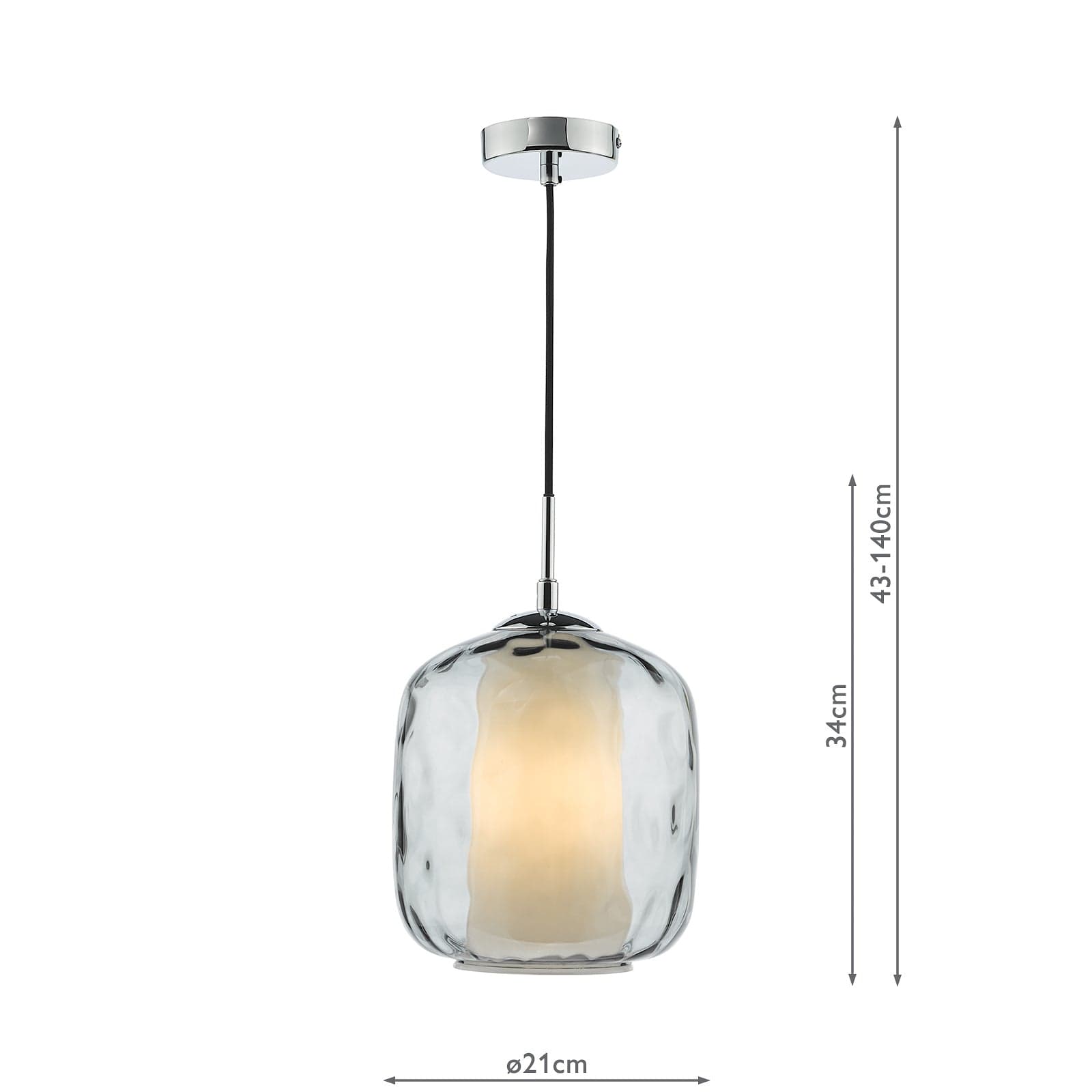 dar lighting Majella Pendant Polished Chrome and Smoked Glass MAJ0150