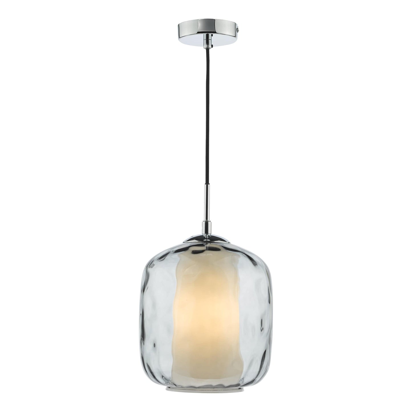 dar lighting Majella Pendant Polished Chrome and Smoked Glass MAJ0150