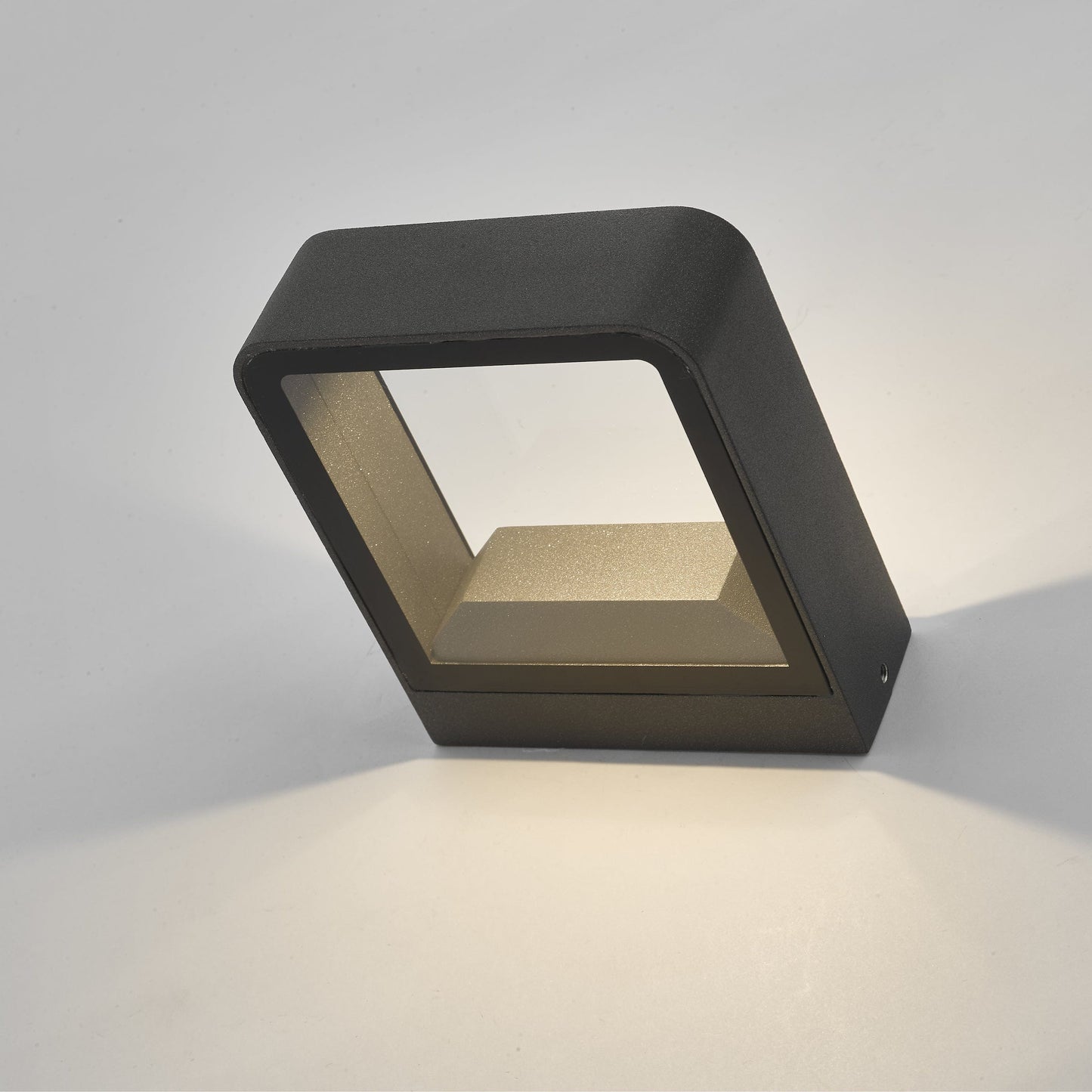 dar lighting Malone Square Outdoor Wall Light Matt Grey Glass IP65 LED MAL3239