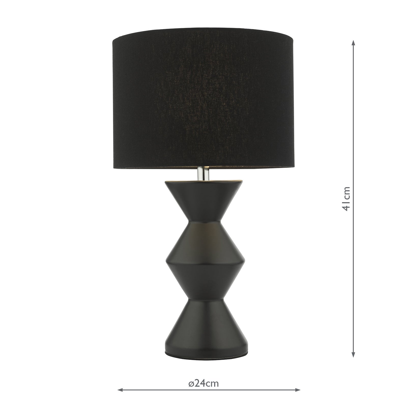 dar lighting Max Table Lamp Black Ceramic With Shade MAX4222