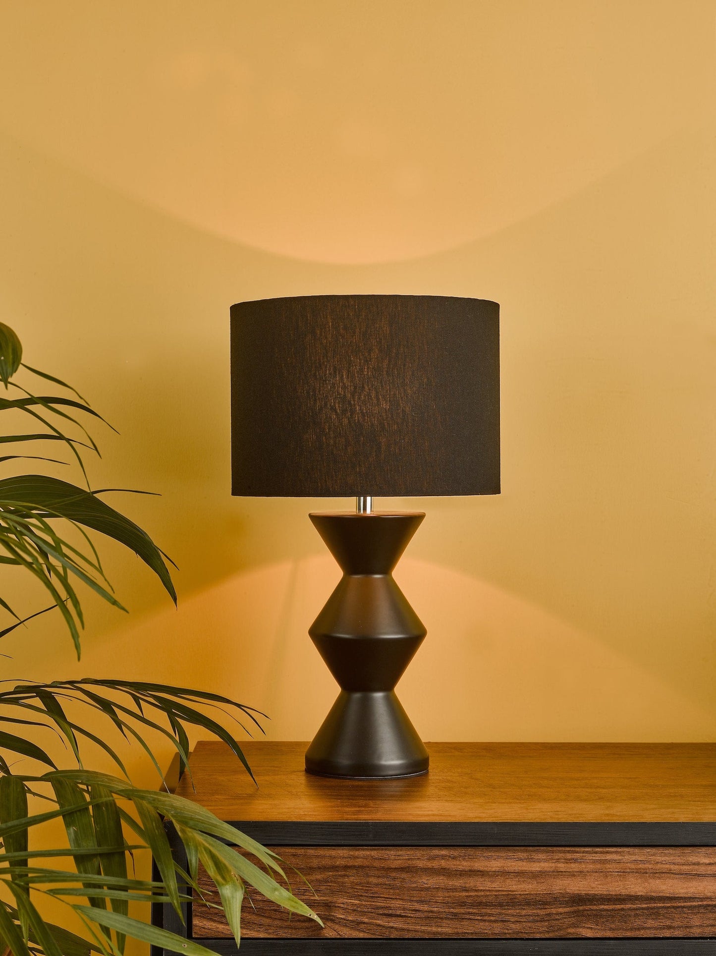 dar lighting Max Table Lamp Black Ceramic With Shade MAX4222