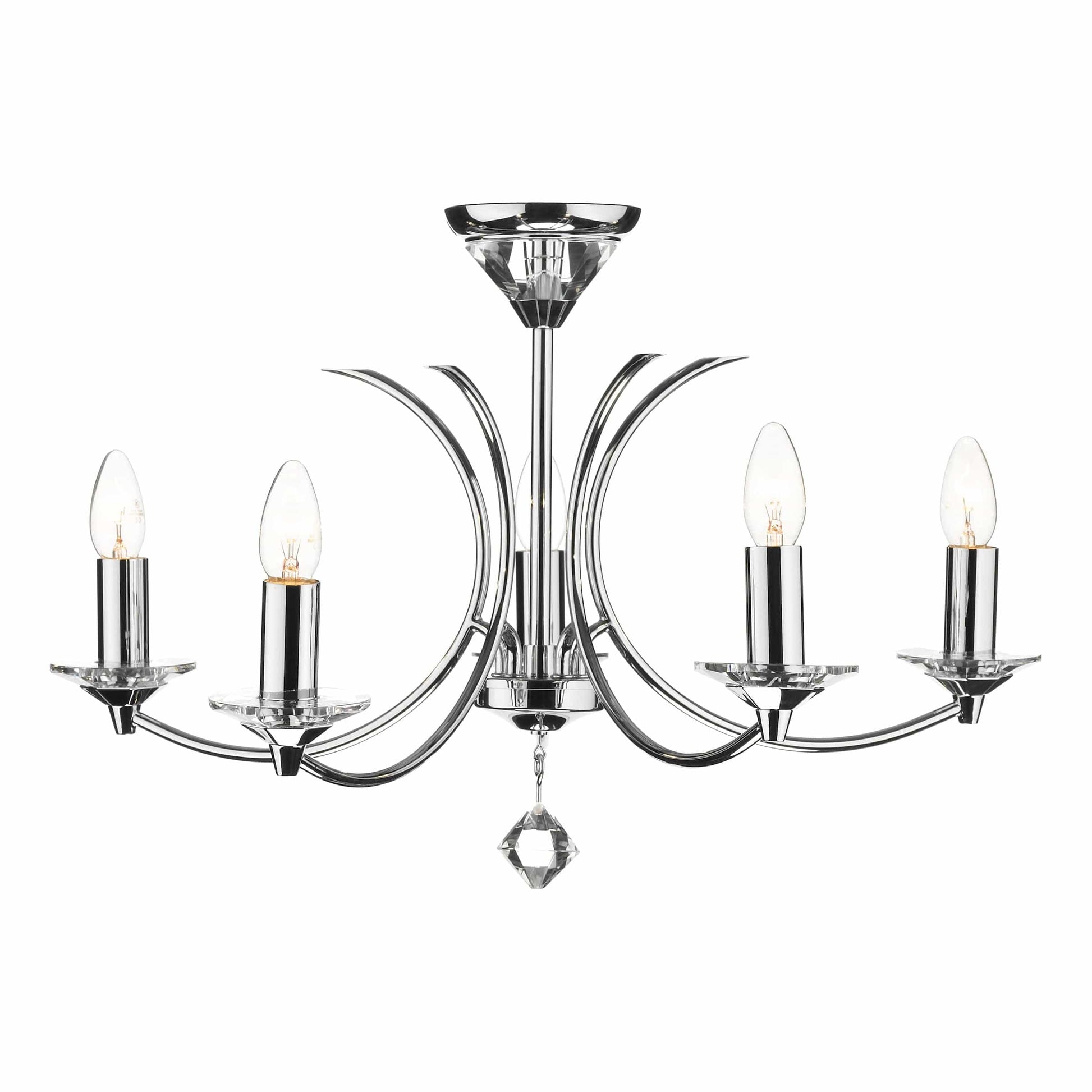 dar lighting Medusa 5 Light Dual Mount Pendant K9 Crystal Polished Chrome MED0550