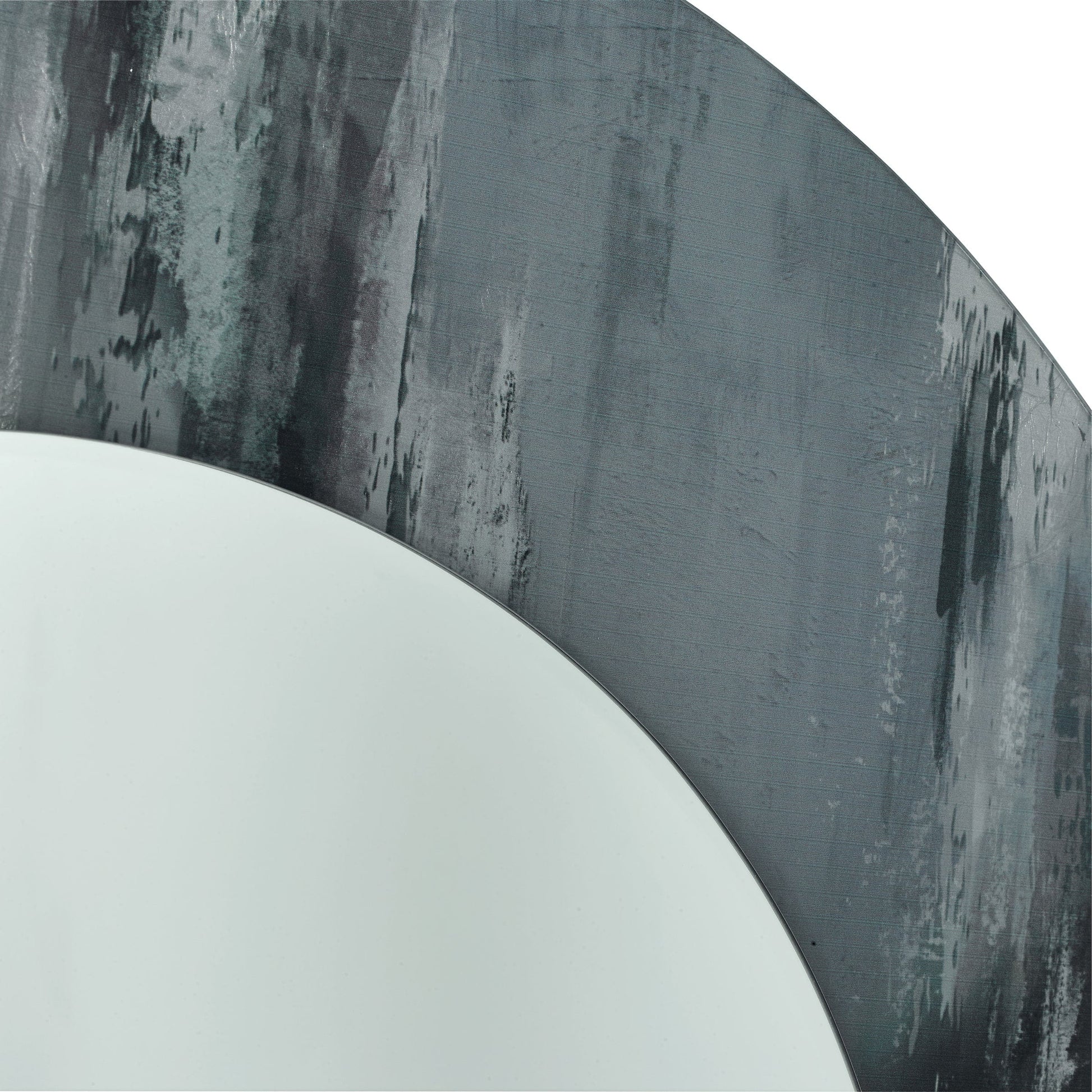 dar lighting Mehera Round Mirror Grey Marble Print 80cm 002MEH80