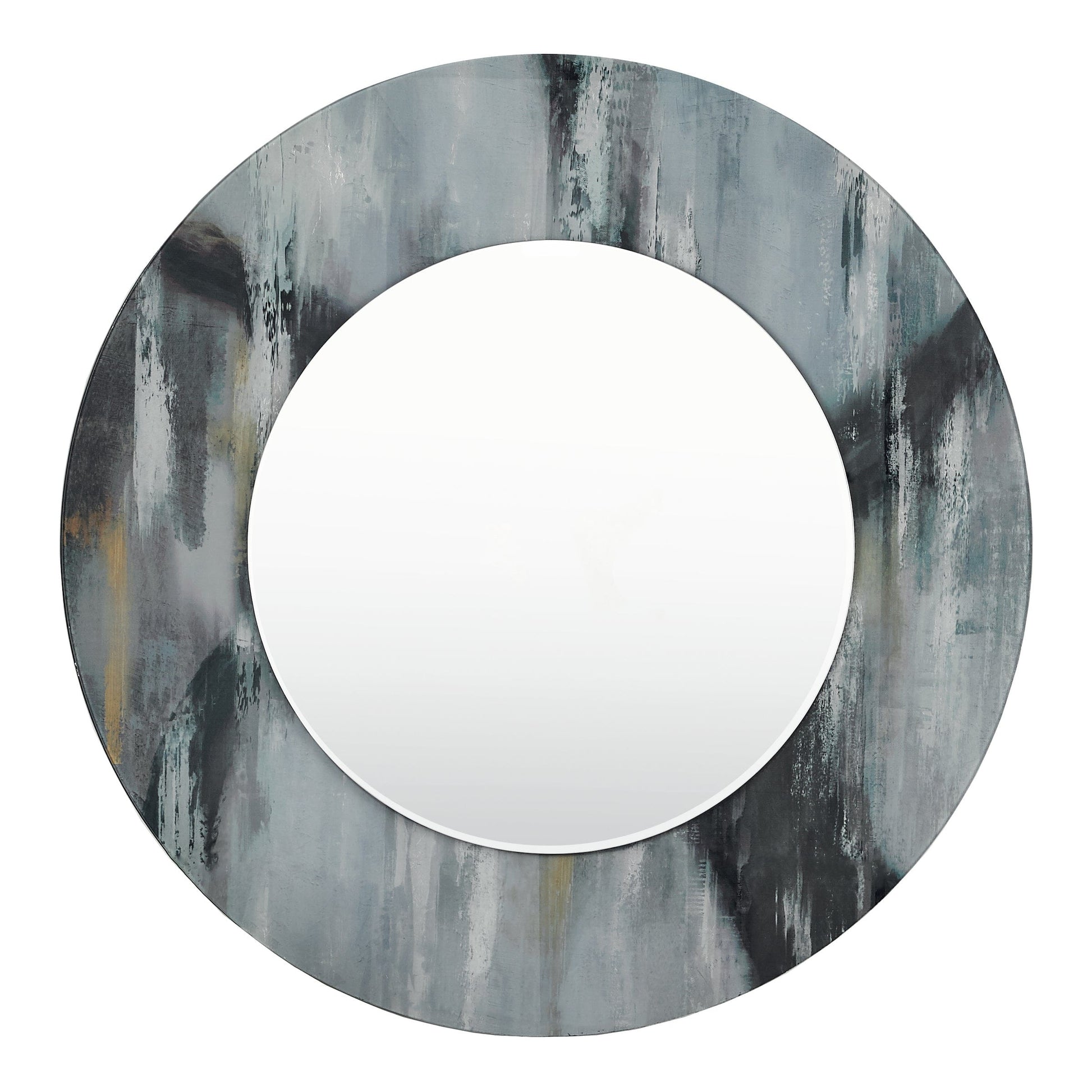 dar lighting Mehera Round Mirror Grey Marble Print 80cm 002MEH80