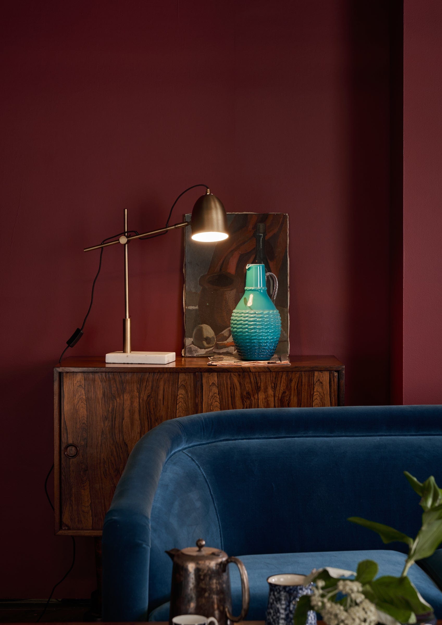 dar lighting Mendal Task Lamp Bronze & Marble MEN4263