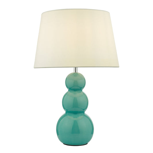 dar lighting Mia Table Lamp Teal Ceramic Base Only MIA4224