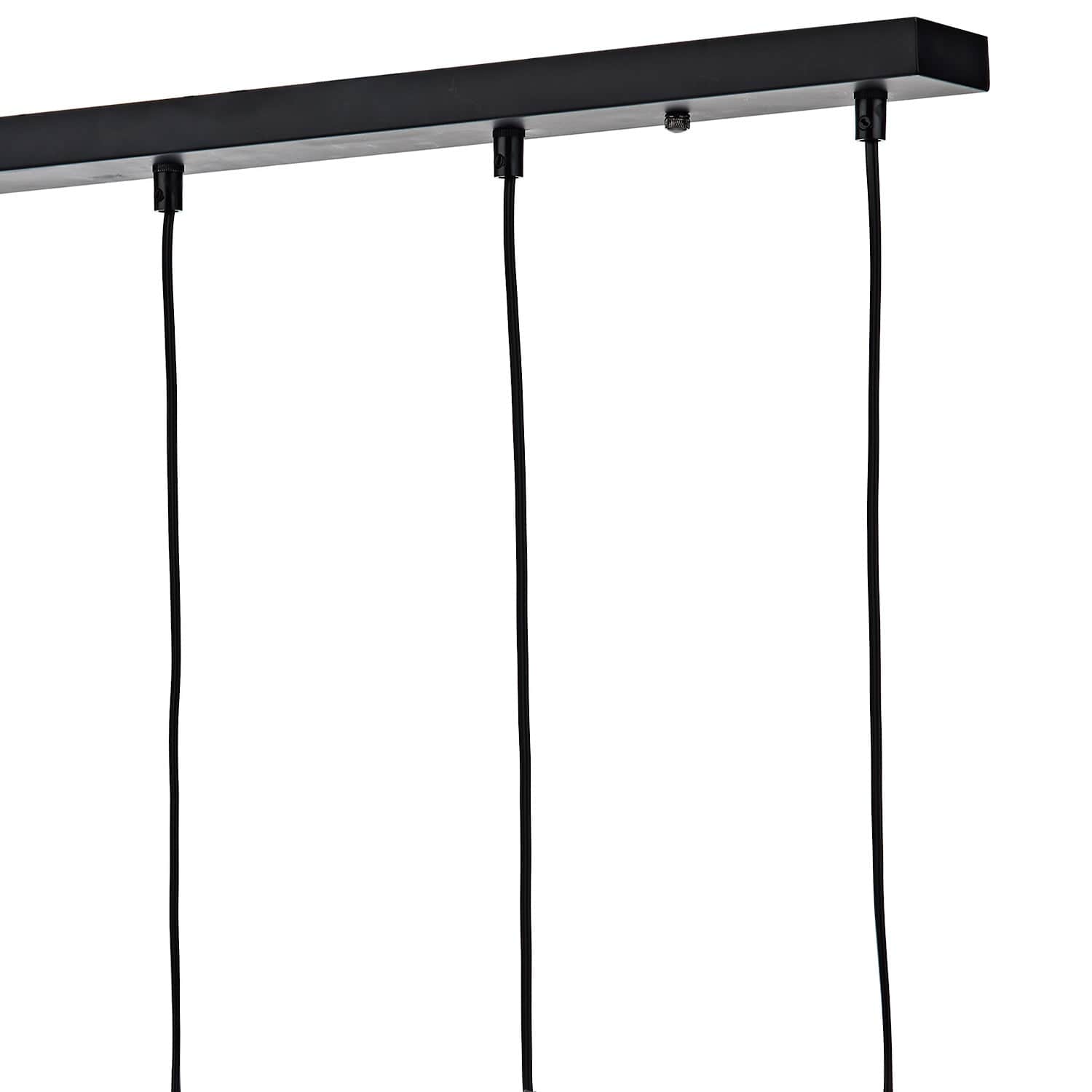 dar lighting Midi 5lt Bar Pendant Black & Polished Chrome MID0550