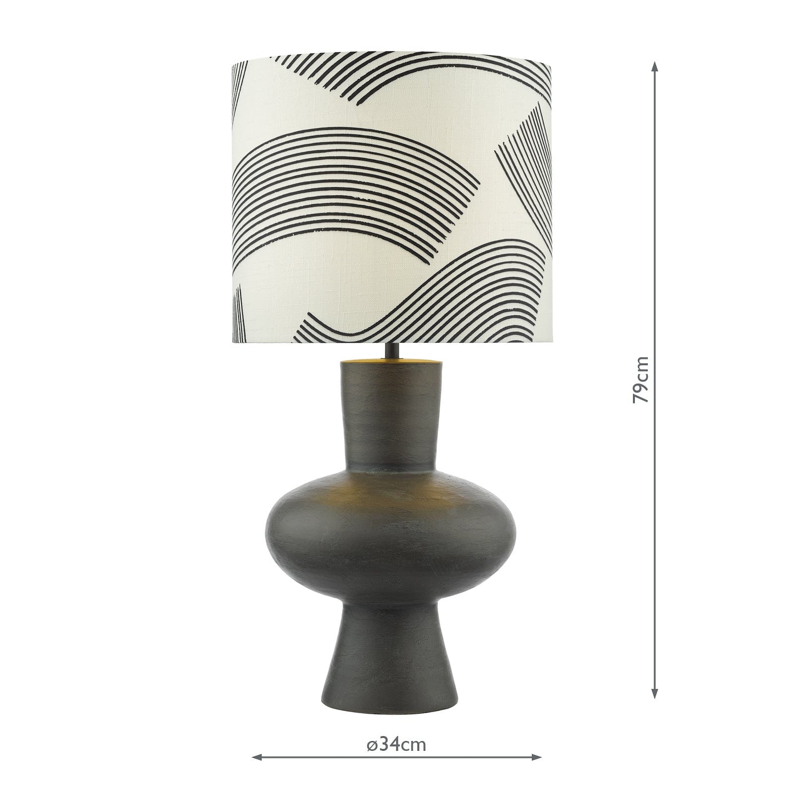 dar lighting Miho Table Lamp Black/Bronze With Shade MIH4222