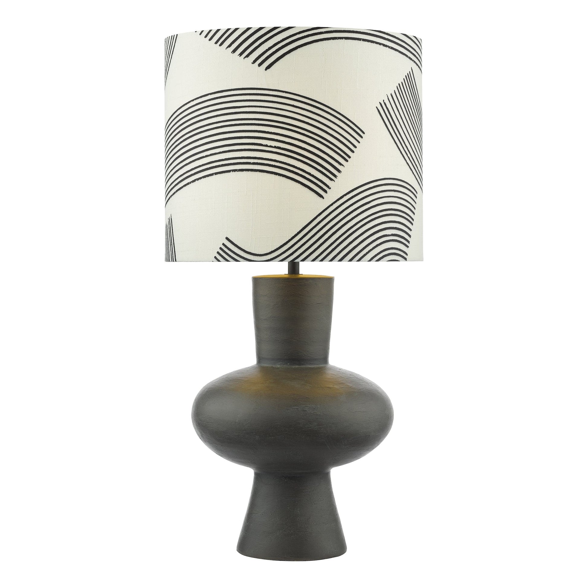 dar lighting Miho Table Lamp Black/Bronze With Shade MIH4222