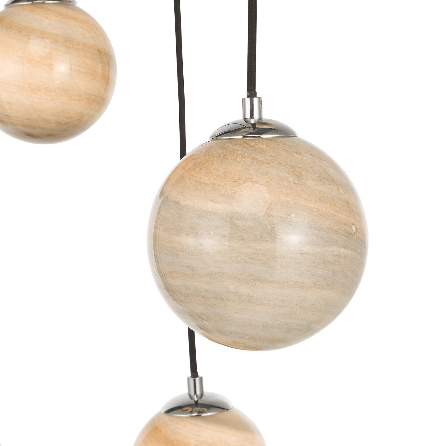 dar lighting Mikara 6 Light Cluster Pendant Marble Effect Glass & Polished Chrome MIK0650