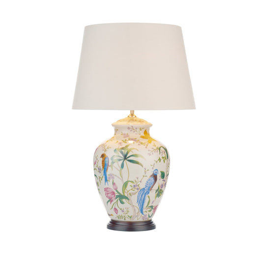 dar lighting Mimosa Table Lamp Floral/Bird Print Base Only MIM4202