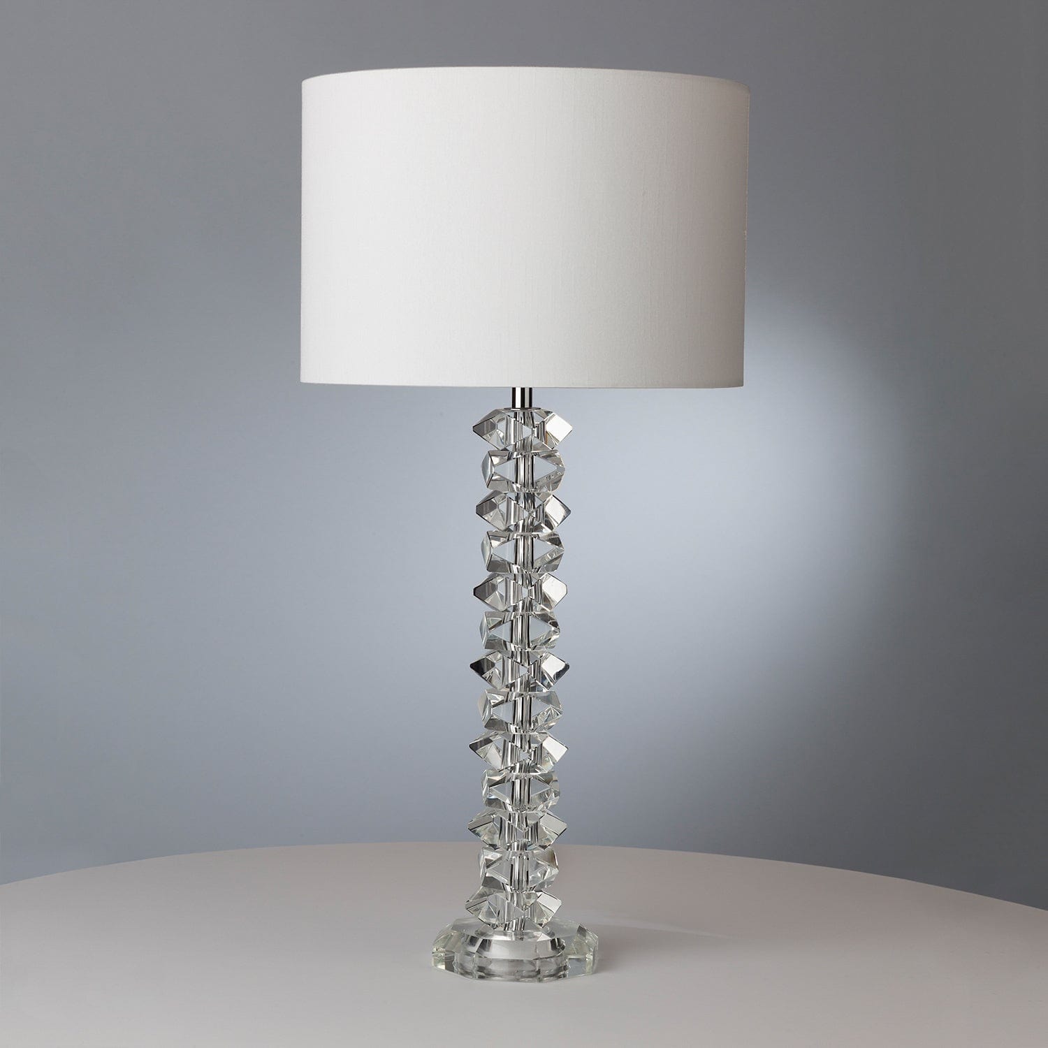 dar lighting Mina Table Lamp Polished Chrome & Crystal With Shade MIN4208