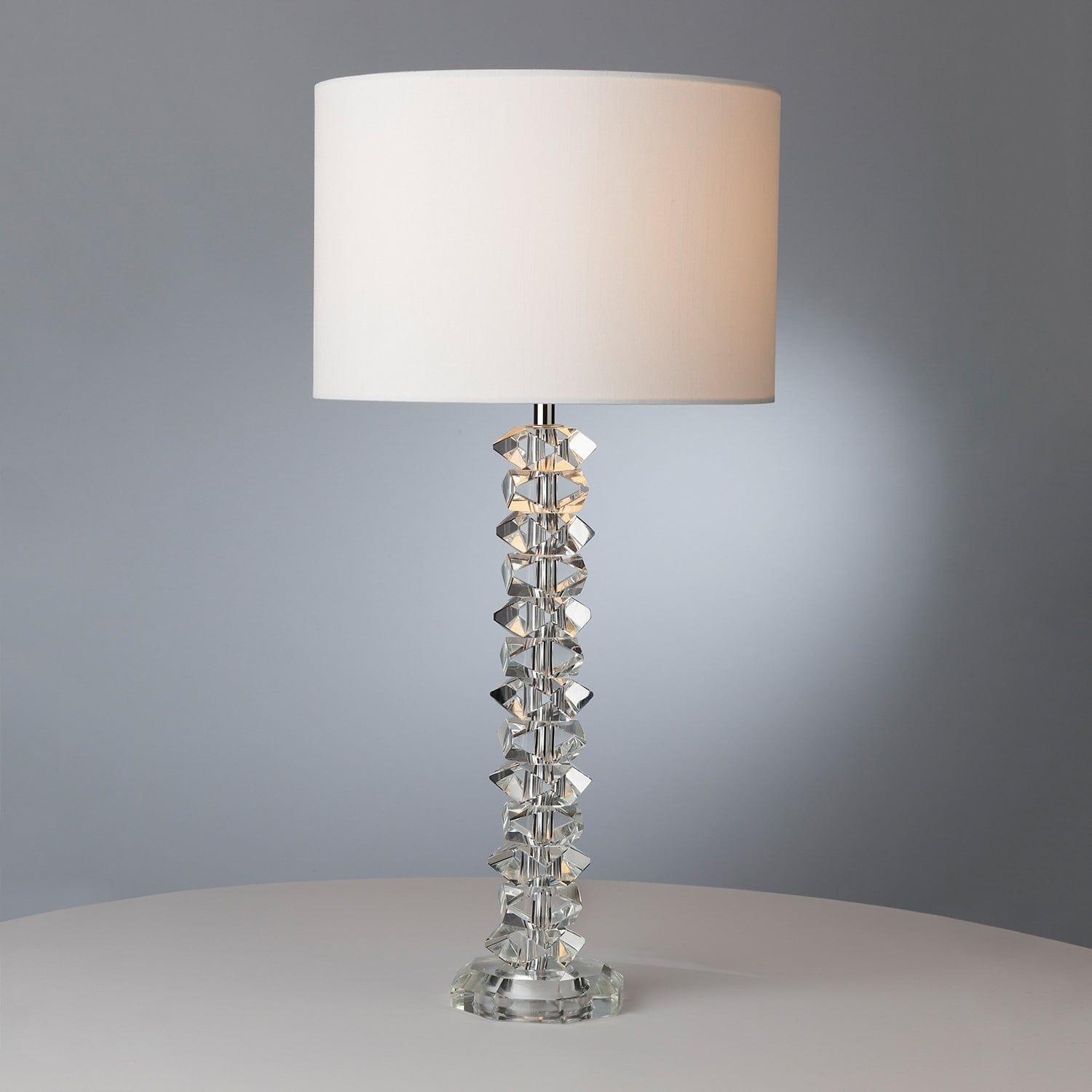 dar lighting Mina Table Lamp Polished Chrome & Crystal With Shade MIN4208