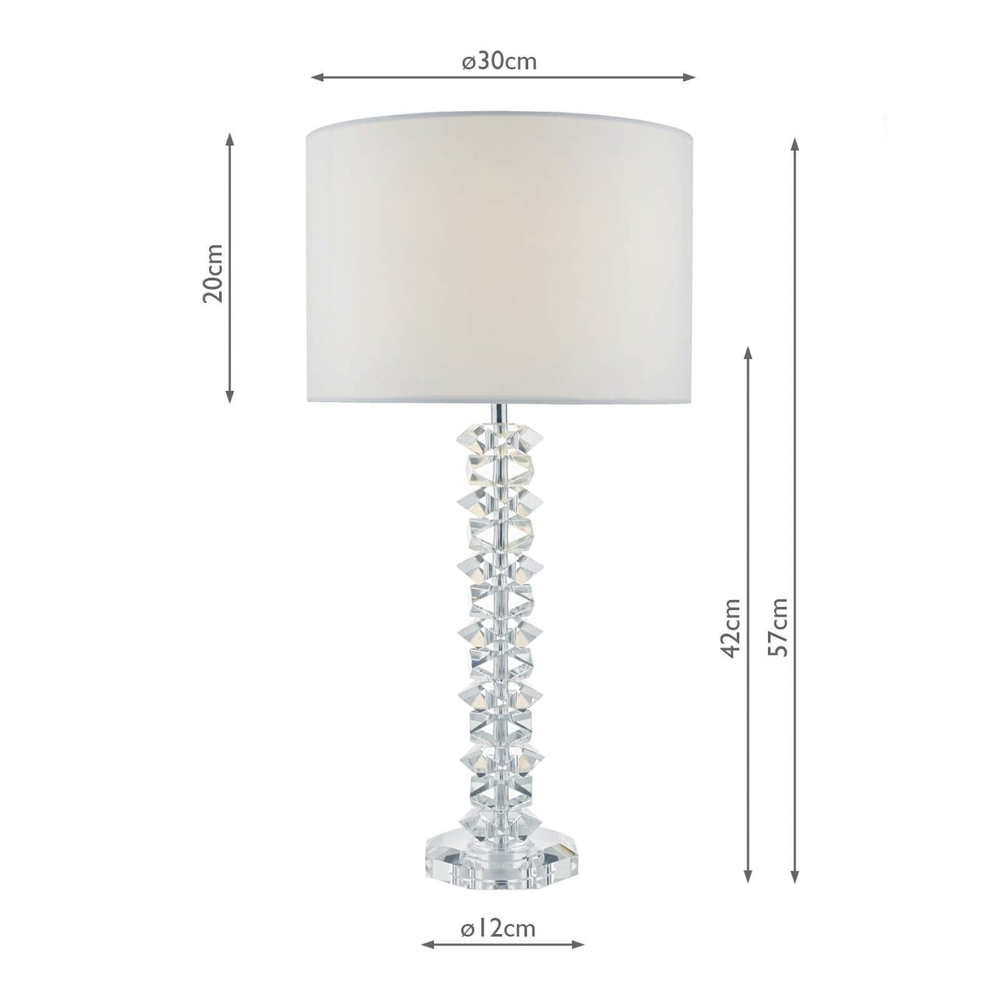 dar lighting Mina Table Lamp Polished Chrome & Crystal With Shade MIN4208