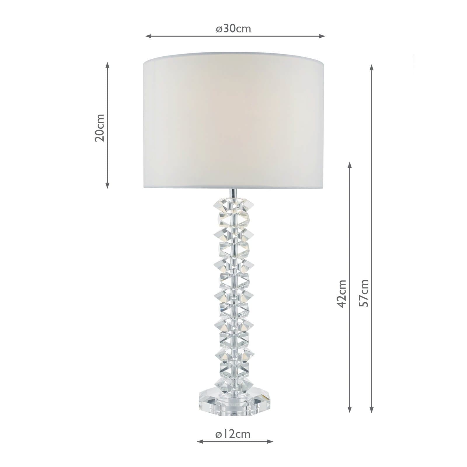 dar lighting Mina Table Lamp Polished Chrome & Crystal With Shade MIN4208