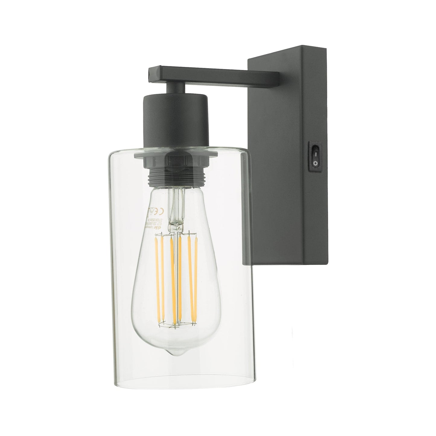 dar lighting Miu Wall Light Matt Black Glass MIU0722