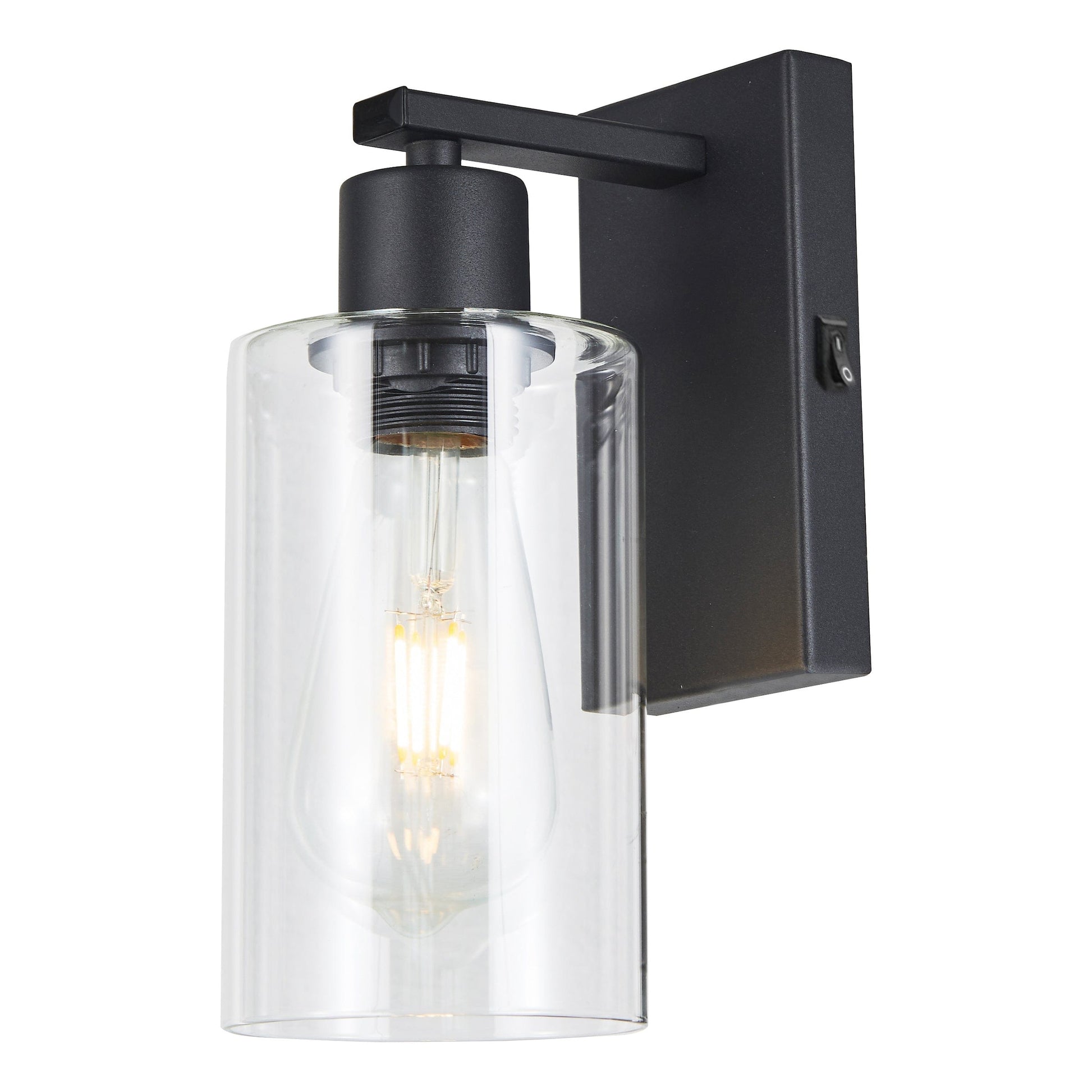 dar lighting Miu Wall Light Matt Black Glass MIU0722