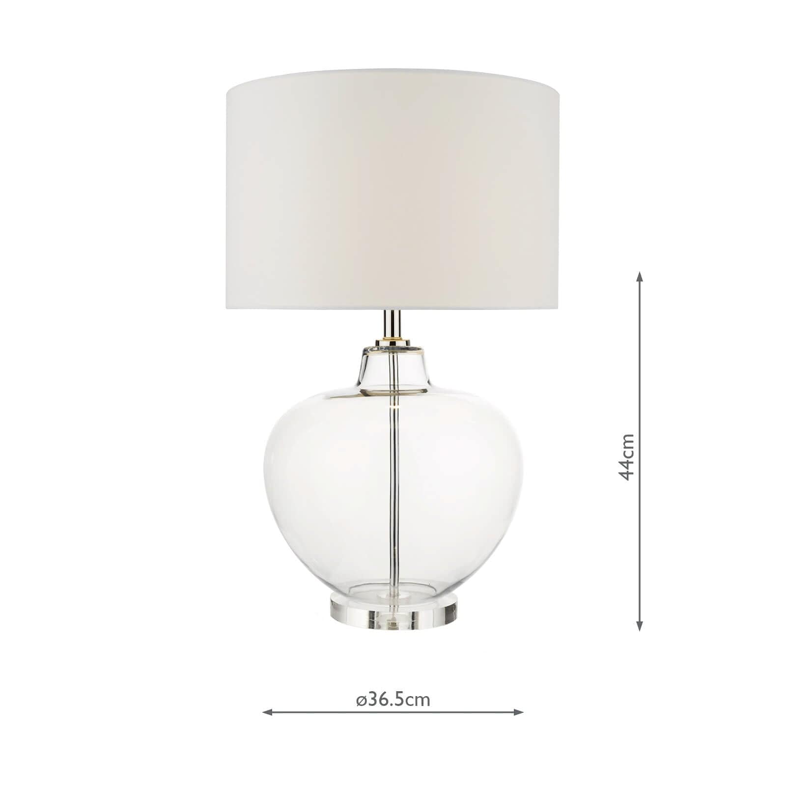 dar lighting Moffat Table Lamp Glass Polished Chrome Base Only MOF4308