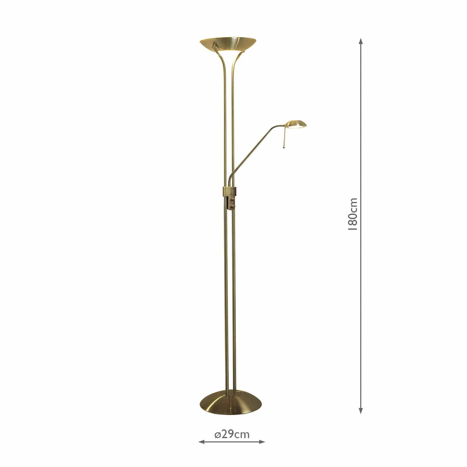 dar lighting Montana Mother & Floor Lamp Antique Brass MON4975