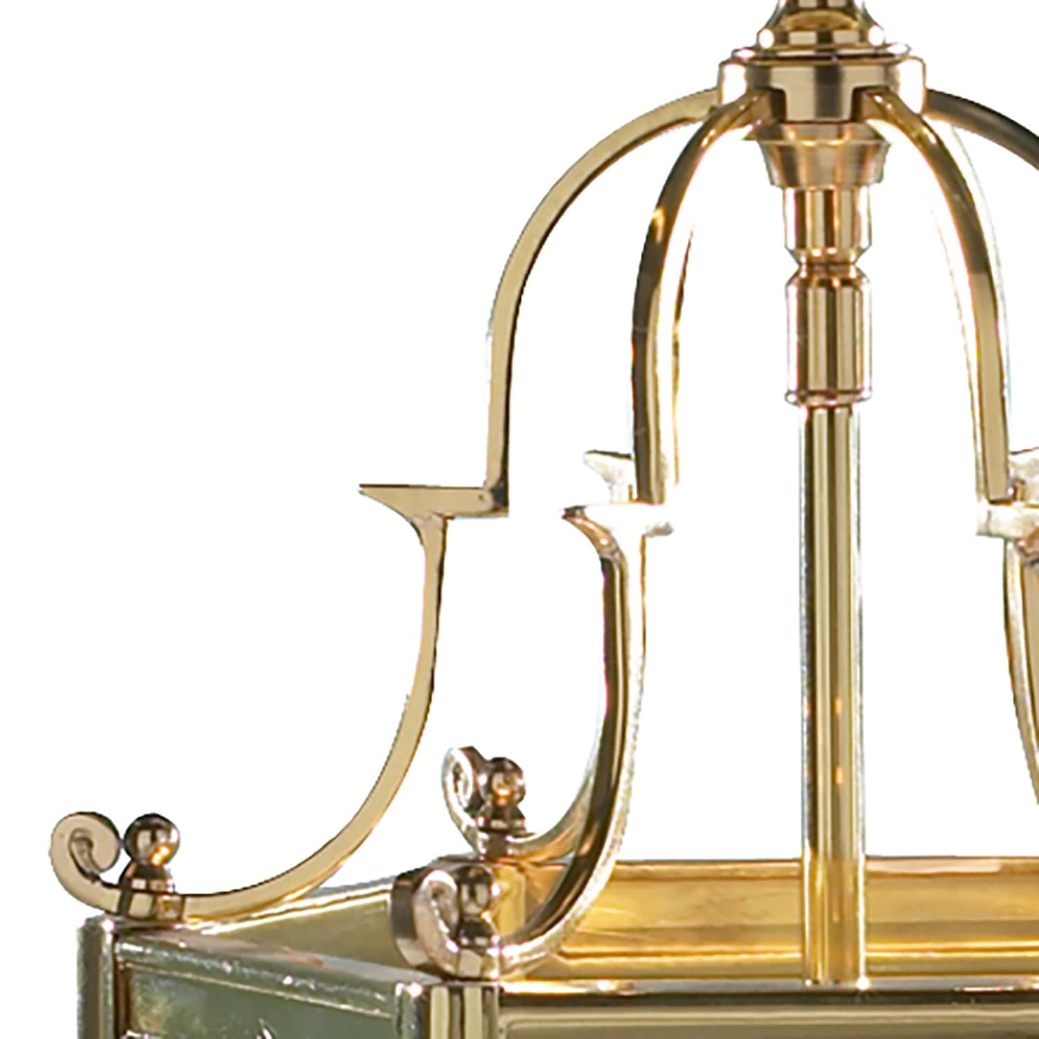 dar lighting Moorgate Hexagonal Hall Lantern Dual Mount Polished Brass MOO0340