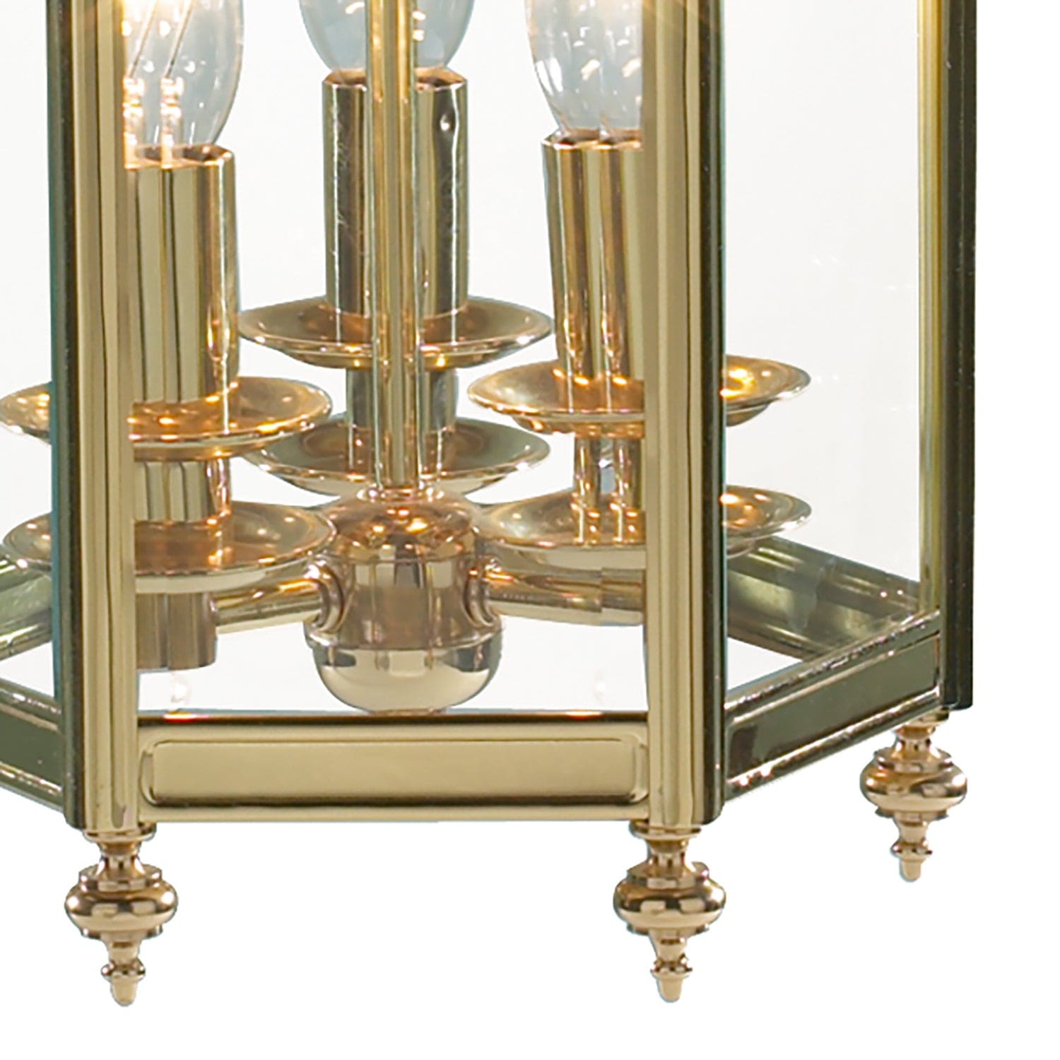 dar lighting Moorgate Hexagonal Hall Lantern Dual Mount Polished Brass MOO0340