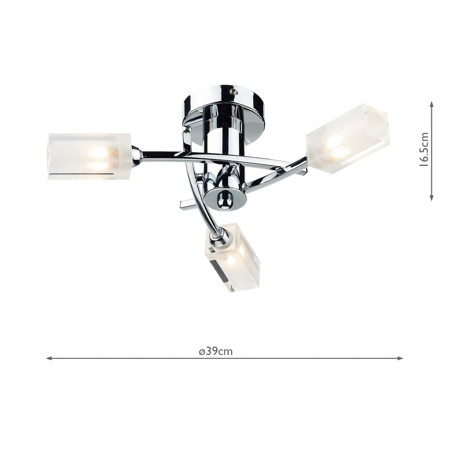 dar lighting Morgan 3 Light Semi Flush Polished Chrome MOR0350