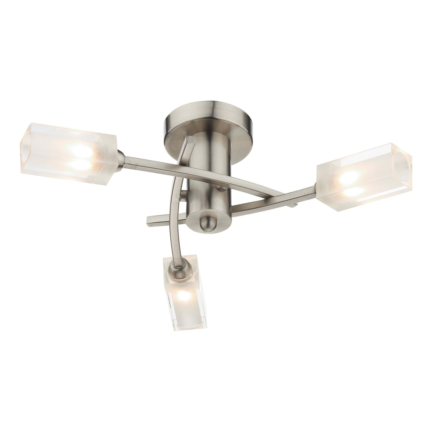 dar lighting Morgan 3 Light Semi Flush Satin Chrome MOR0346