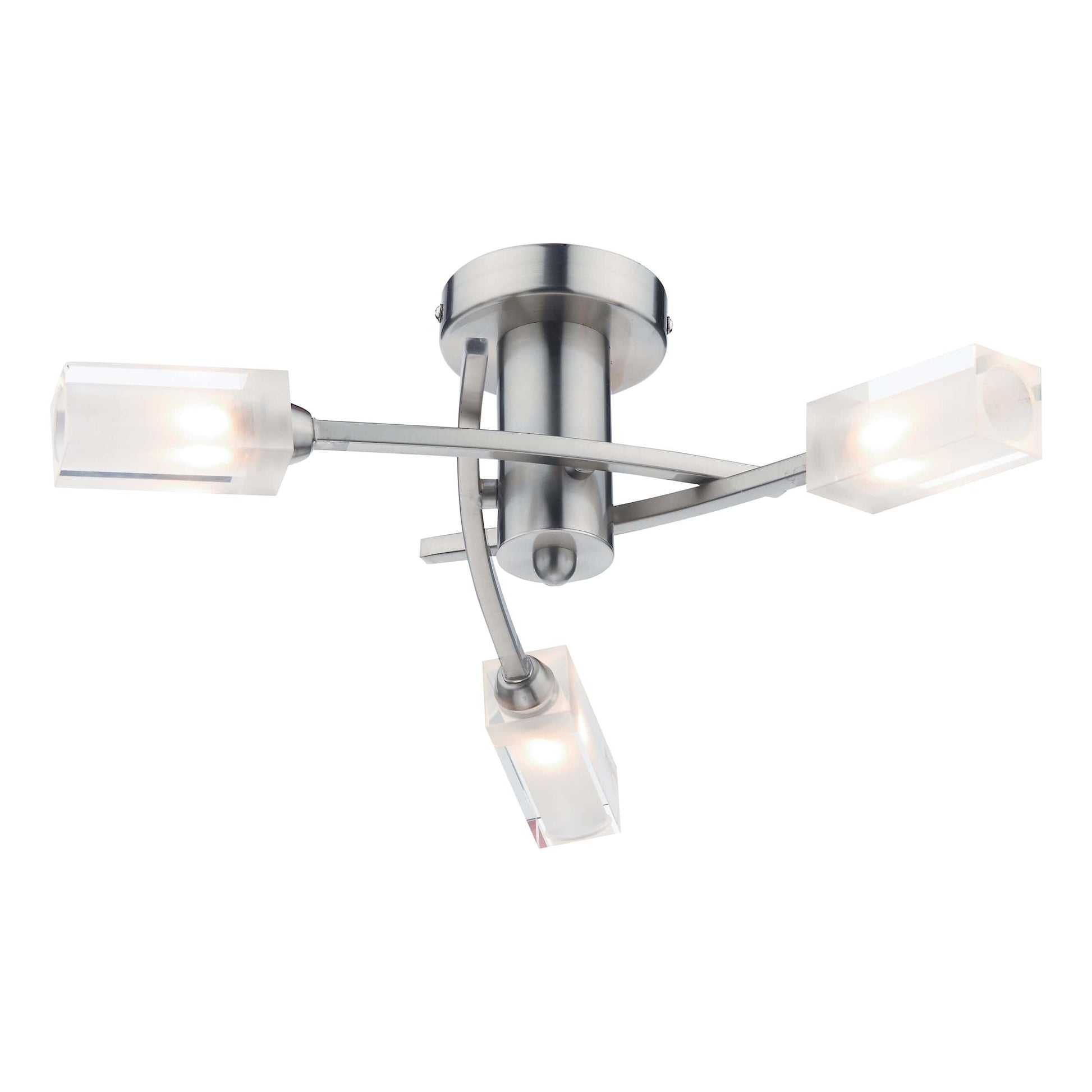 dar lighting Morgan 3 Light Semi Flush Satin Chrome MOR0346