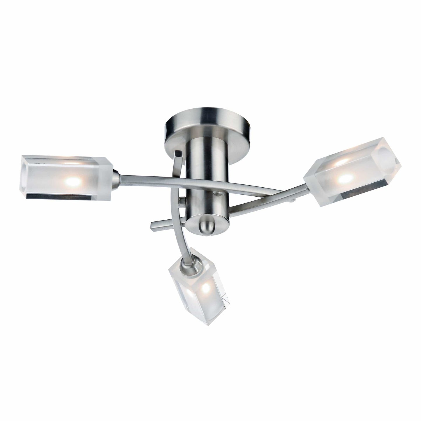 dar lighting Morgan 3 Light Semi Flush Satin Chrome MOR0346