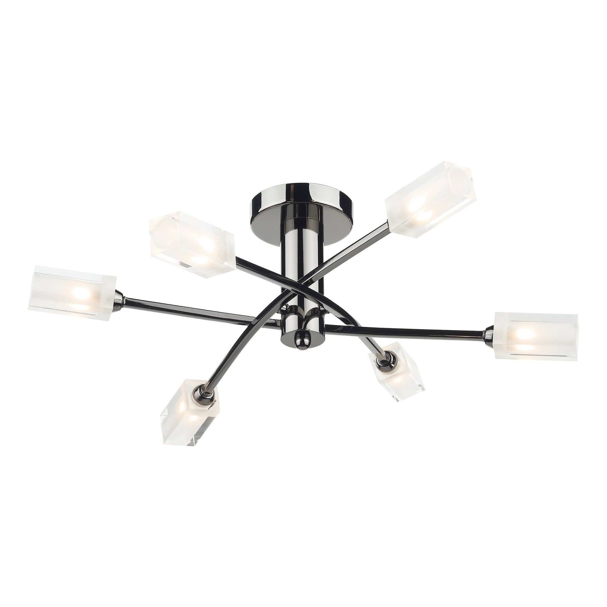 dar lighting Morgan 6 Light Semi Flush Black Chrome MOR6467