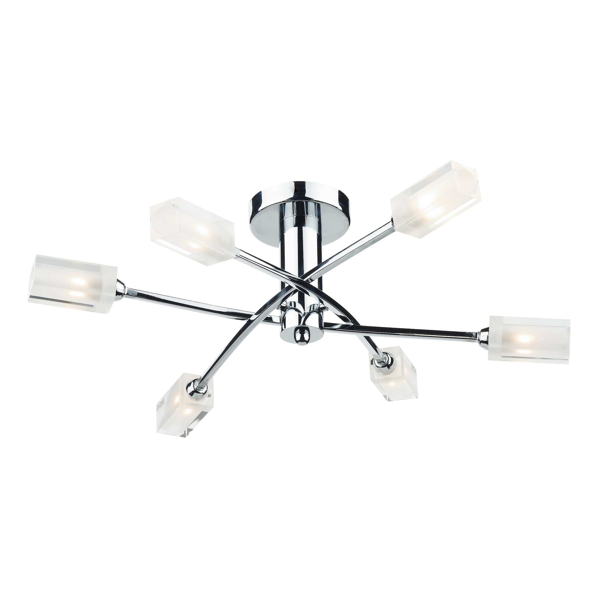 dar lighting Morgan 6 Light Semi Flush Polished Chrome MOR6450