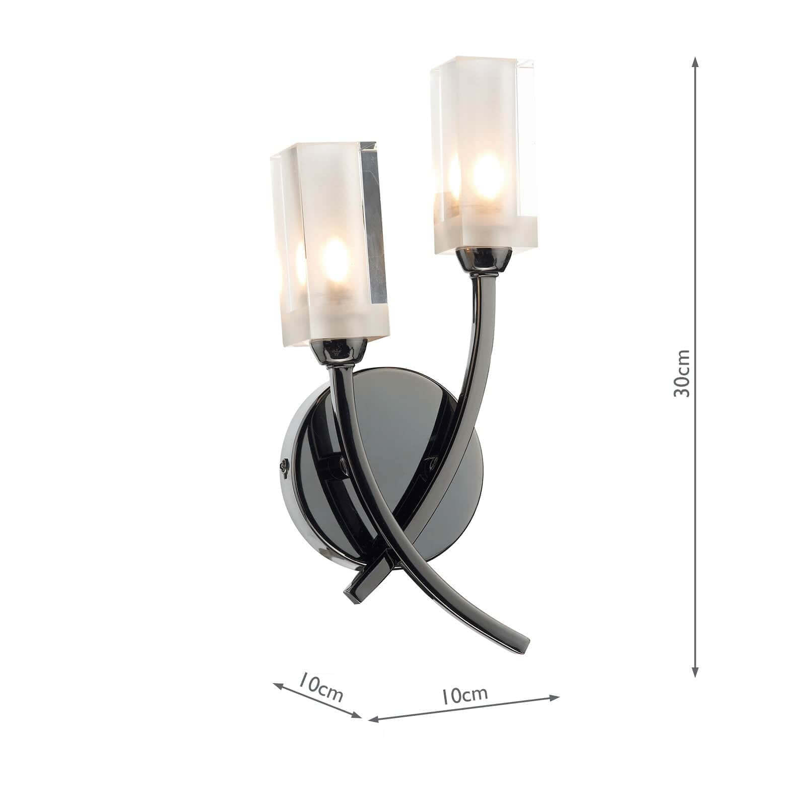 dar lighting Morgan Double Wall Bracket Black Chrome MOR0967